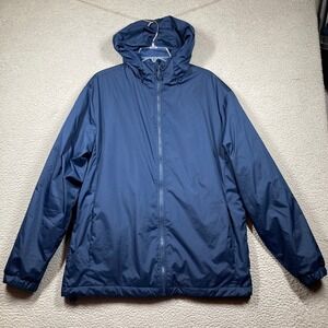 SWISS TECH Hooded Jacket Mens Medium Navy Blue Lightweight Full Zip Casual
